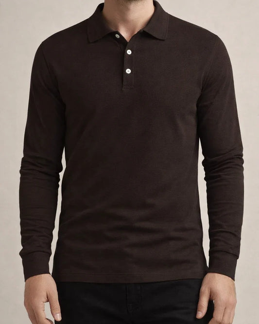 Autumn/Winter Men's Fashion Color Collar Slim-Fit Casual Long-Sleeve Polo Shirt | JRSEE:e1fbaecc-f48f-4886-95b7-9378f5c901ae
