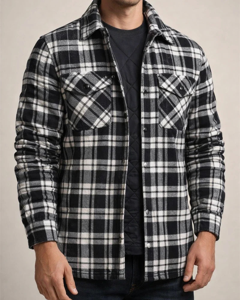 Autumn/Winter Men's Thickened Cotton Coat Plaid Oversized Jacket | JRSEE:ef636250-97a1-42f7-8938-8e67e7befd78