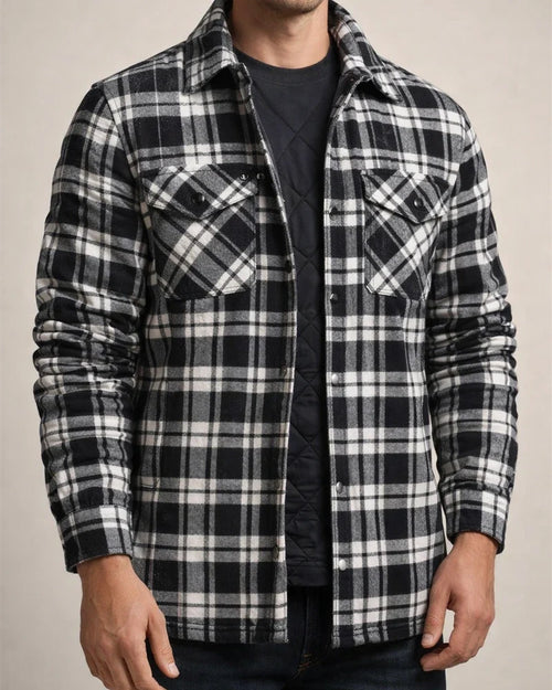 Autumn/Winter Men's Thickened Cotton Coat Plaid Oversized Jacket | JRSEE:ef636250-97a1-42f7-8938-8e67e7befd78
