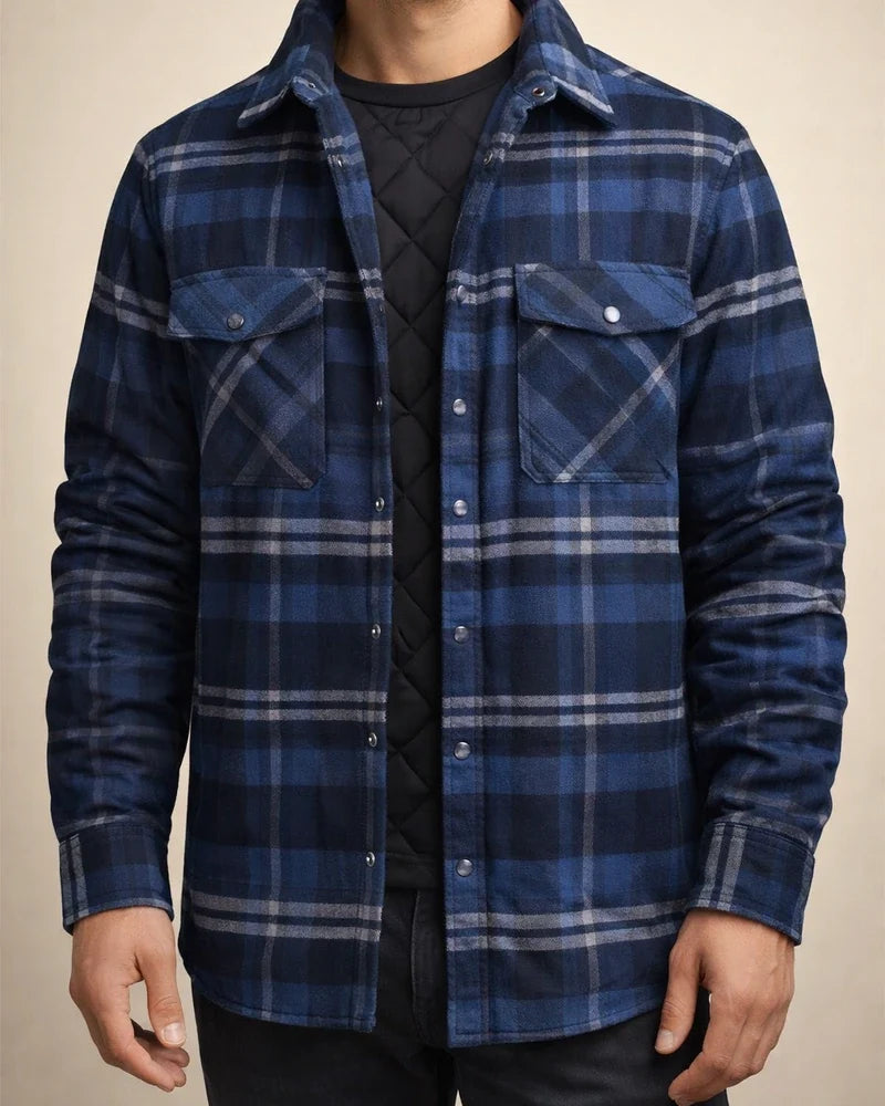 Autumn/Winter Men's Thickened Cotton Coat Plaid Oversized Jacket | JRSEE:fe4c20c6-8d5a-45b9-bdbc-217d0967ebdf