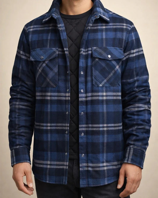 Autumn/Winter Men's Thickened Cotton Coat Plaid Oversized Jacket | JRSEE:fe4c20c6-8d5a-45b9-bdbc-217d0967ebdf