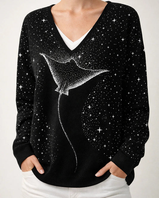 Autumn/Winter Ocean Manta Ray Long Sleeve Striped Sweater Sweatshirt | JRSEE:1187614c-728c-4782-9d1a-81b3fdb31f4d