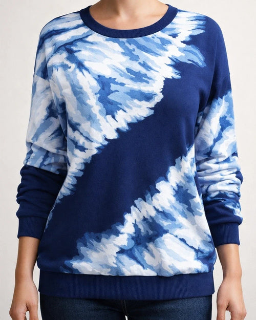 Autumn Women's Tie-Dye Print Top New Crew Neck Long Sleeve Relaxed Sweatshirt | JRSEE:e2f84d3f-7c49-4b89-9114-6d4335ca8831