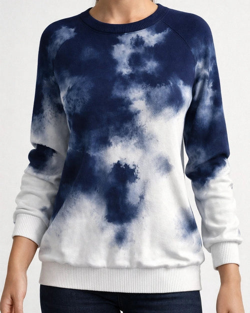 Autumn Women's Tie-Dye Print Top New Crew Neck Long Sleeve Relaxed Sweatshirt | JRSEE:fecbb411-014c-4b84-90b8-03ae73606898