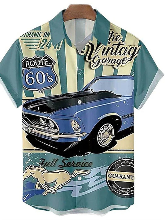 Men's Summer Short-sleeved Lapel Shirt 3D Digital Printing Shirt Valentine's Day Men's Short-sleeved Shirt S,M,L,XL,2XL,3XL,4XL,5XL