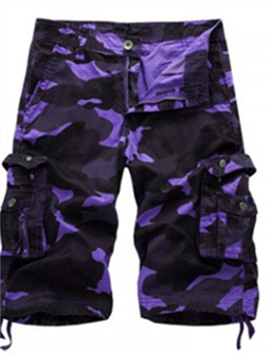 Men's Cargo Shorts Hiking Shorts Pocket Multi Pocket Camouflage Comfort Breathable Short Casual Sports Cotton Blend Cargo Shorts Chino Camouflage Red Yellow Camouflage Inelastic