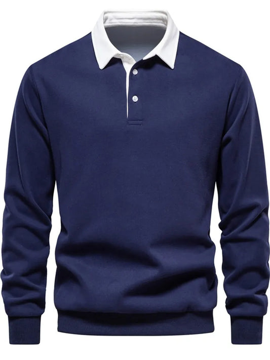 New Fall Long-sleeved Polo Collar Sweater Trend Men's Sweater