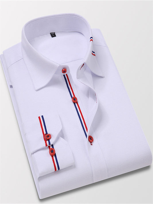 Autumn New Men's Shirts Korean Version of The Oxford Spinning Solid Color Long-sleeved Career Shirt Men's Shirts