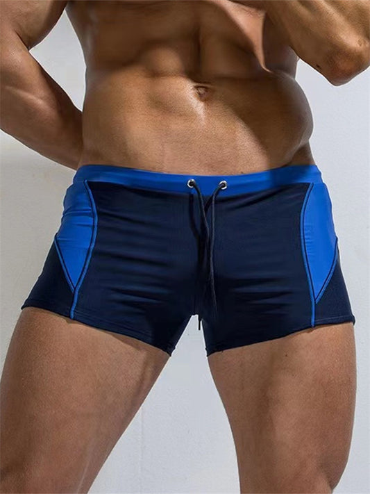Men's Swim Trunks Board Shorts Swim Brief Drawstring Elastic Waist Graphic Color Block Comfort Breathable Casual Daily Holiday Fashion Streetwear Green Blue Micro-elastic