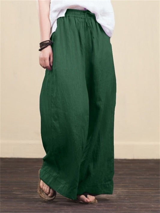 New Women's Loose Wide-legged Pants Fashion Temperament Cotton Pants