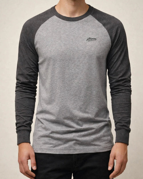 Badge Round Neck Plunge Sleeve Solid Color Men's Bottom Shirt Long-sleeved Spliced T-shirt Men's Casual Men's Cotton T-shirt Shirt | JRSEE:d4fac7bd-0456-4815-a32f-848a72e9cd76