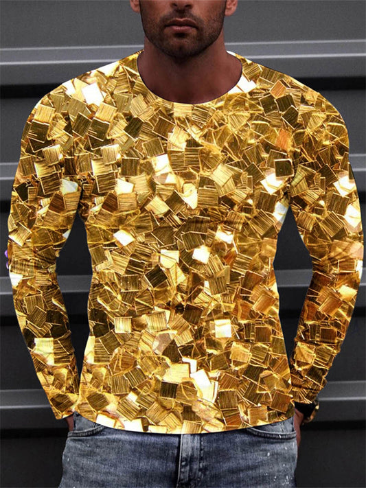 Men's Spring/Fall New Arrival Casual Long-Sleeve 3D Printed T-Shirt