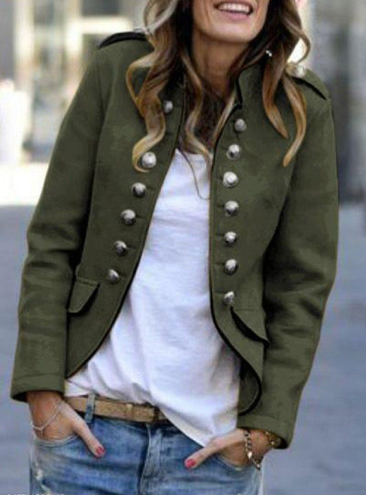 Women's Jacket Solid Color Modern Style Chic & Modern Long Sleeve Coat Fall Spring & Fall Shopping Regular Jacket Green / Causal / Open Front / Loose Fit