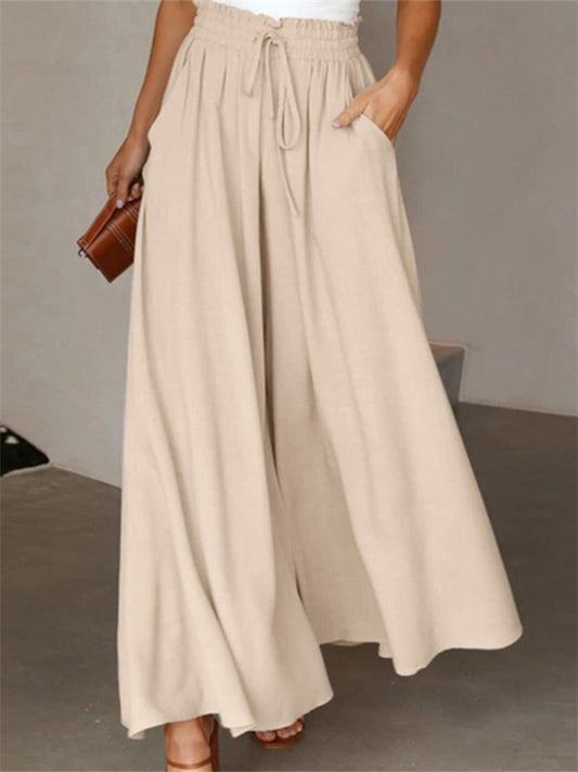 Summer New Women's Wide-legged Pants High-waisted Long Skirt Pants