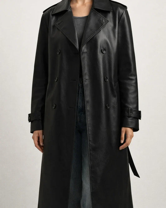 Black Brown Vintage Medium-length Knee-length Pu Leather Jacket Jacket Senior Sense Female Loose Leather Trench Coat | JRSEE:7ea936a6-fec9-4031-bbc0-8558e6ee66c6