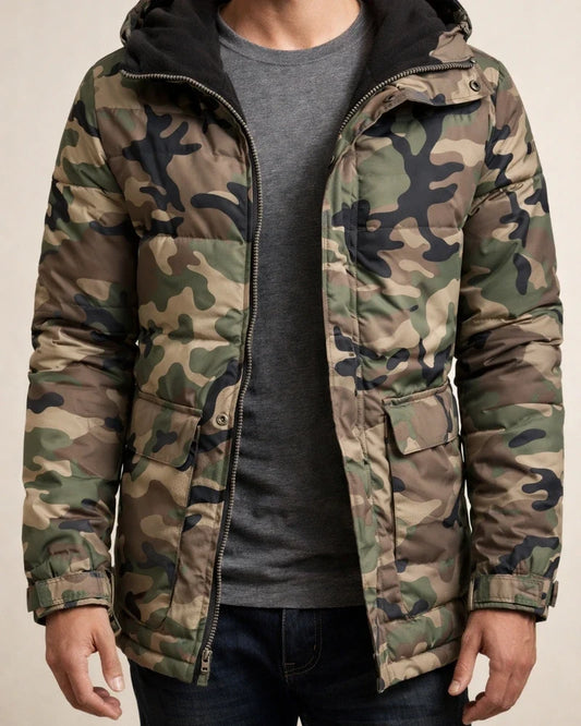 British Slim Collarless Long-sleeved Men's Jacket Men's Casual Camouflage Trend Men's Hooded Jacket | JRSEE:f427eba0-94a2-41ea-a09a-74a928e362d3