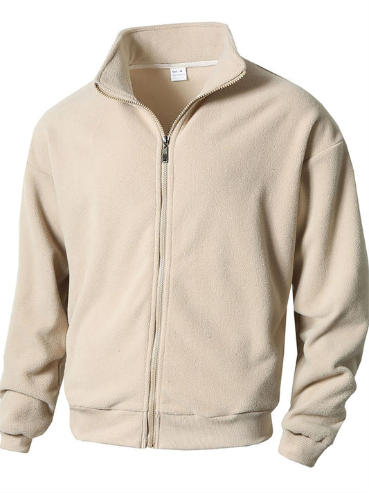 Men's New Fall and Winter Slim Round Neck Long-sleeved Cardigan Casual Jacket