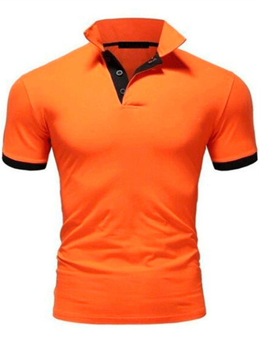Men's Polo Shirt Golf Shirt Solid Color Plain Turndown Black Wine Orange Dark Gray Navy Blue Plus Size Street Casual Short Sleeve Clothing Apparel Casual Soft Breathable Beach