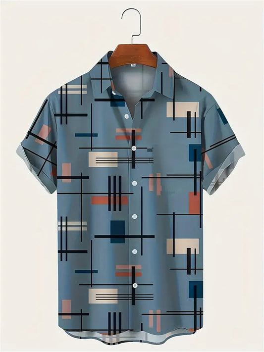 Men's Summer Hawaiian Style Shirt Fresh Printed Fashion Short Sleeve Shirt