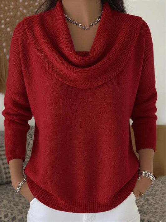 Women's Fall/Winter New Arrival Solid Color Long Sleeve Top Sweater Shiny Sweater