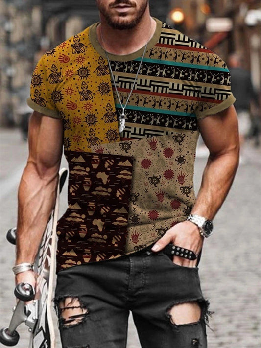 Summer Men's 3D Printing Short-sleeved T-shirt Casual Round Neck Fashion T-shirt