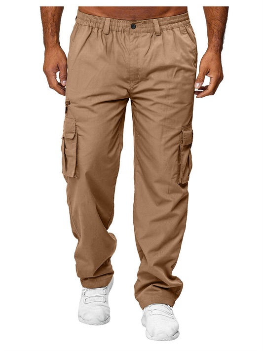 Men's Casual Multi-pocket Loose Straight Work Trousers Outdoor Trousers Fitness Trousers