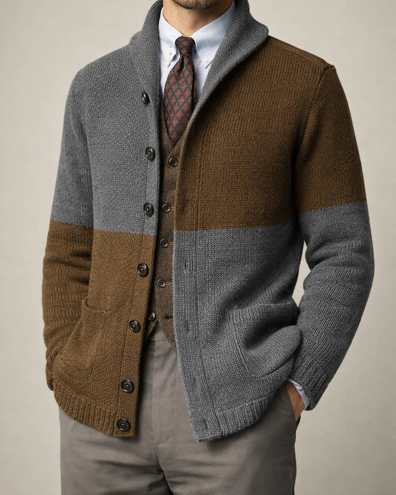 Cardigan Color Matching Button Long Sleeve Knitted Coat | JRSEE:dfb69c40-4149-451f-b13b-83ca2c34dff0