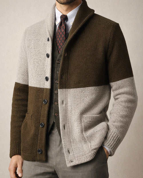 Cardigan Color Matching Button Long Sleeve Knitted Coat | JRSEE:d983b99a-4498-4d37-bd9d-462a6c482c39