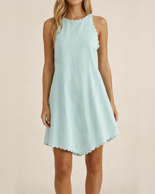 Casual Cotton And Linen Solid Color Embroidered Flounces Women's Dress White Dresses | JRSEE:f40bb6e2-8e27-41c8-8a73-bc0364593b94