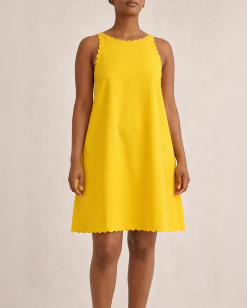 Casual Cotton And Linen Solid Color Embroidered Flounces Women's Dress White Dresses | JRSEE:0f1ce07a-d618-406e-b705-910346574618