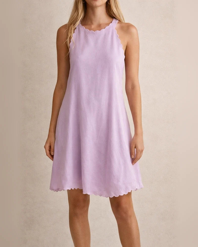 Casual Cotton And Linen Solid Color Embroidered Flounces Women's Dress White Dresses | JRSEE:20acc2e1-0ed1-4146-86f2-272f17bbdca9