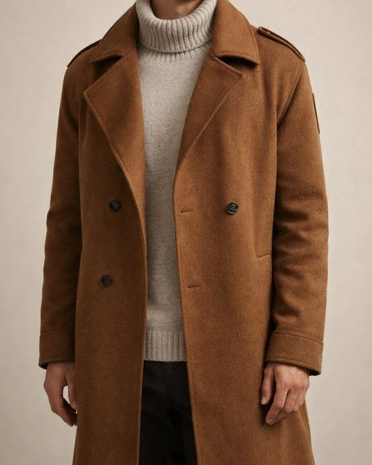 Casual Loose Men's Solid Color Single-breasted Lapel Extended Section Trench Coat Men's Coat Over The Knee Windbreaker | JRSEE:7ff65b61-1402-426f-8046-e0b943a4e9f8