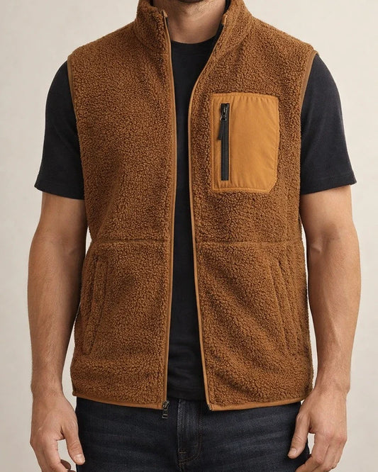 Casual Loose Solid Color Collar Vest Men's Fleece Top Shaker Zipper Undershirt Outdoor Sports Vest Jacket Shoulders Jacket Men | JRSEE:3191fc34-3f15-4efa-a695-5577bf986889
