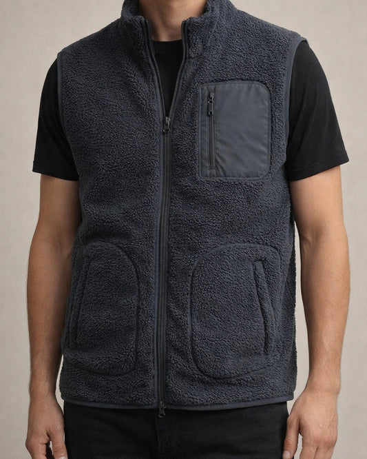 Casual Loose Solid Color Collar Vest Men's Fleece Top Shaker Zipper Undershirt Outdoor Sports Vest Jacket Shoulders Jacket Men | JRSEE:7ca751a7-b2c4-4471-9a0c-86df9dd2b0cd