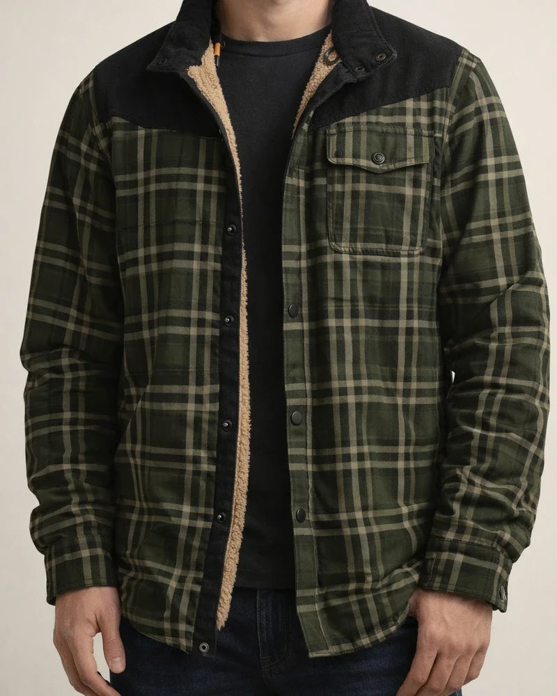 Casual Printed Long-sleeved Lapel Plaid Shirt Cardigan Jacket Men's Jacket Padded Plus Size Winter Warm Cotton Jacket | JRSEE:efbf2aa7-7250-4ee4-bb12-d528974d8a1f