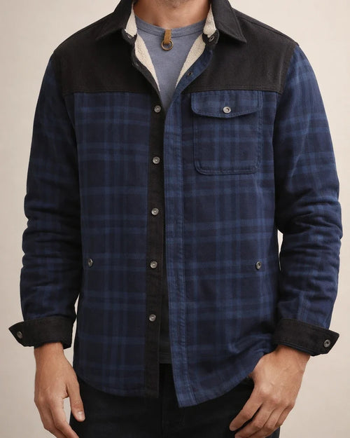 Casual Printed Long-sleeved Lapel Plaid Shirt Cardigan Jacket Men's Jacket Padded Plus Size Winter Warm Cotton Jacket | JRSEE:93ade691-b536-4a24-8371-f2740b2252ec