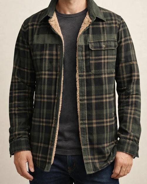 Casual Printed Long-sleeved Lapel Plaid Shirt Cardigan Jacket Men's Jacket Padded Plus Size Winter Warm Cotton Jacket | JRSEE:deaa0654-cc55-434f-ab25-8fe6e4ee2662