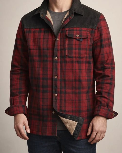 Casual Printed Long-sleeved Lapel Plaid Shirt Cardigan Jacket Men's Jacket Padded Plus Size Winter Warm Cotton Jacket | JRSEE:3ca4a1f5-c12e-44b0-809e-ee90a587f692