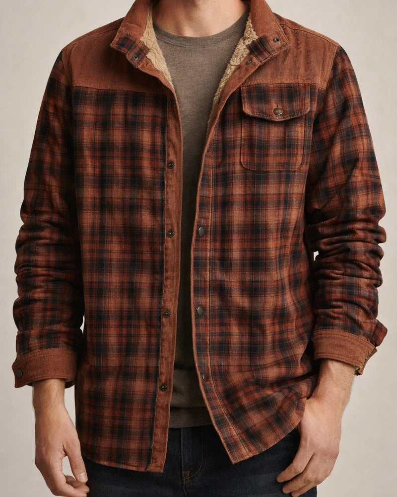 Casual Printed Long-sleeved Lapel Plaid Shirt Cardigan Jacket Men's Jacket Padded Plus Size Winter Warm Cotton Jacket | JRSEE:2f60e8b0-48f3-48d2-9c74-9f93e2f2455d
