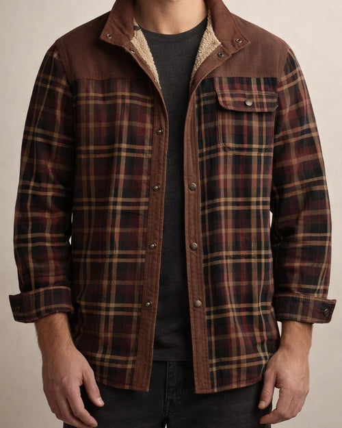 Casual Printed Long-sleeved Lapel Plaid Shirt Cardigan Jacket Men's Jacket Padded Plus Size Winter Warm Cotton Jacket | JRSEE:17df7355-7ac3-4bc3-aacb-38e1c9f4d4a2