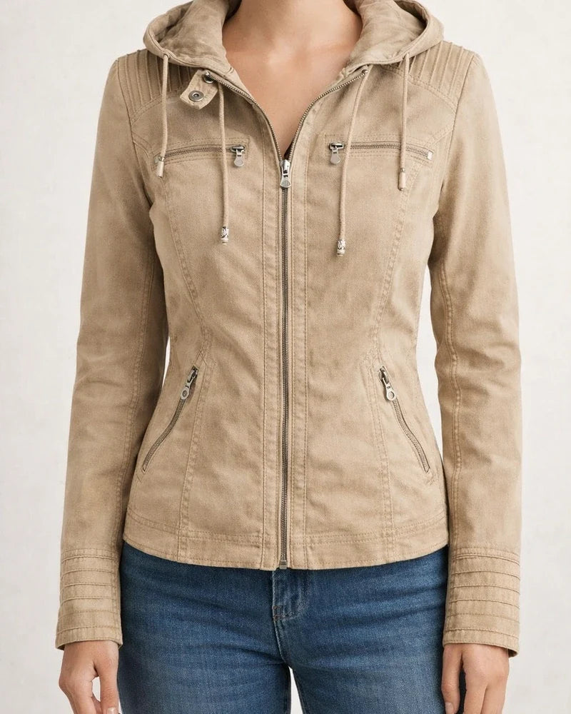 Casual Versatile Long Sleeve Women's Leather Jacket PU Leather Short Coat | JRSEE:1e447059-3d76-4ea8-a408-892da5a42c0b