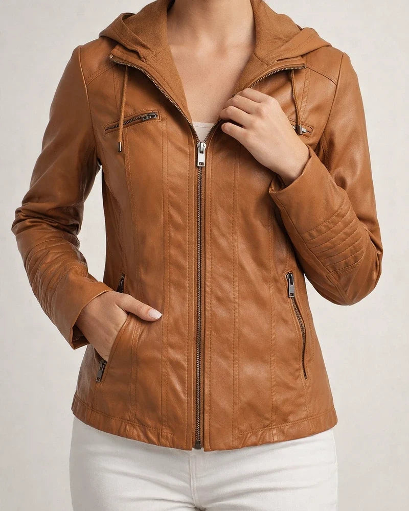 Casual Versatile Long Sleeve Women's Leather Jacket PU Leather Short Coat | JRSEE:88efd24d-b16c-430f-874b-7dd17328b9eb