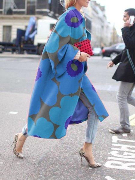 Oversized Printed Coat Jacket