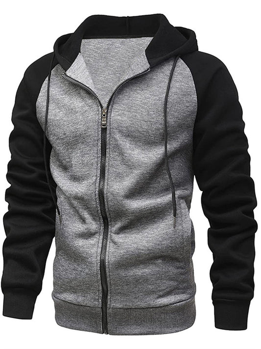 Men's New Fall and Winter Jacket Zipper Cardigan Padded Sweater Men's Casual Hooded Tops