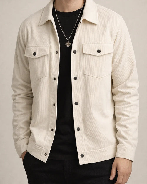 Corduroy Casual Sportswear Jacket for Men with Lapel Collar and Long Sleeves | JRSEE:89c46f55-0f24-4ef0-bdb2-671c3890fab8