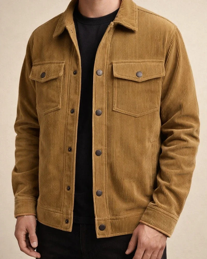Corduroy Casual Sportswear Jacket for Men with Lapel Collar and Long Sleeves | JRSEE:fc88a39f-1217-4965-a8ff-6cd2ab73e26f