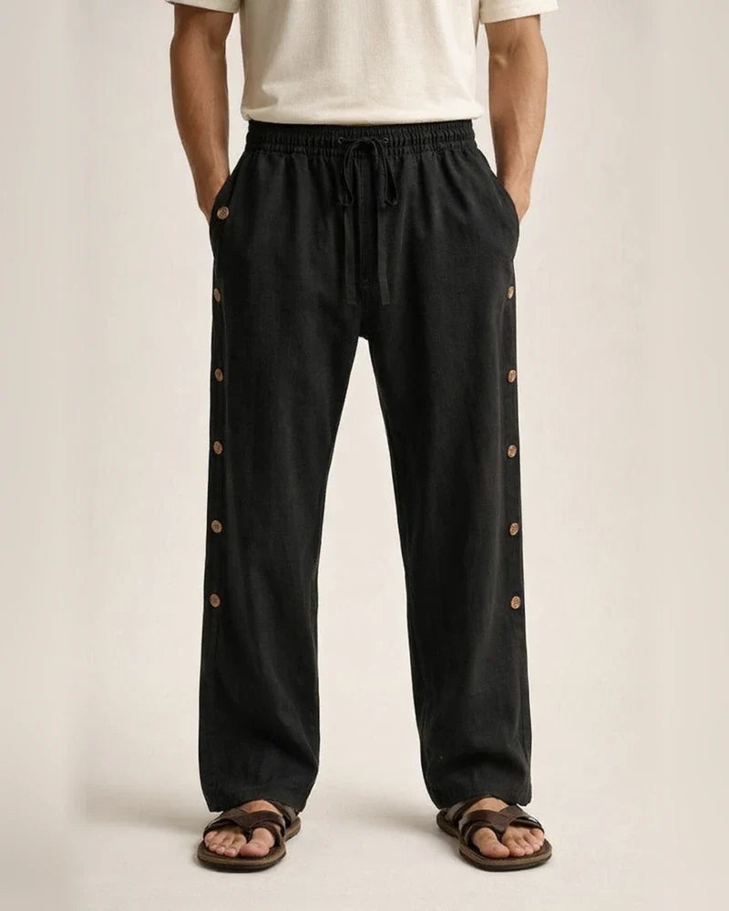 Cotton Linen Pants Fall Men's Solid Color Daily Casual Pants | JRSEE:7b60b29d-5faf-4ae7-a49b-df602421534d