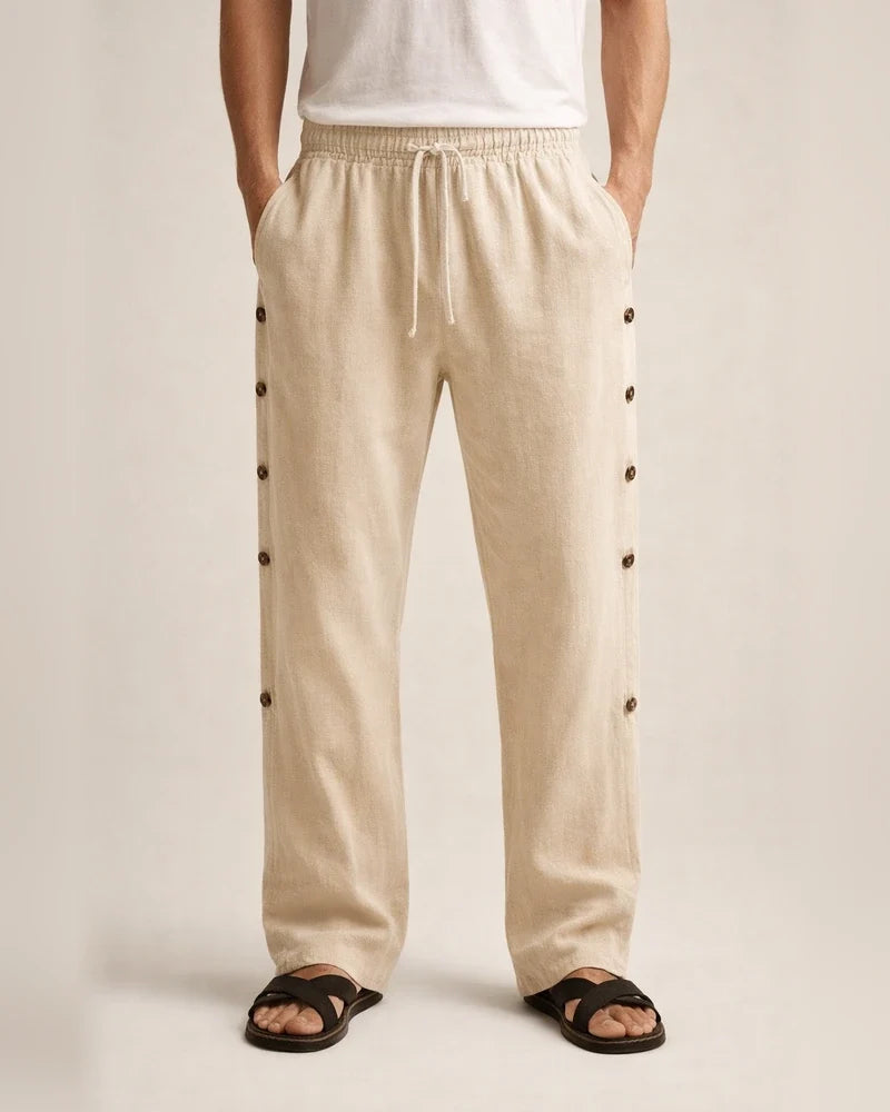 Cotton Linen Pants Fall Men's Solid Color Daily Casual Pants | JRSEE:3fa81c4b-938d-457f-b288-0d1b9e404d2e