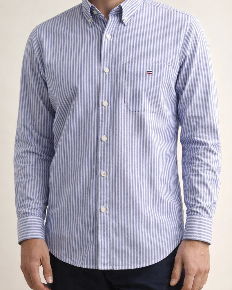 Cotton Oxford Spinning Thin Section of The Summer New Long-sleeved Shirt Men's Casual Slim Long-sleeved Shirt Solid Color Tide Men's Clothing | JRSEE:351c9281-432a-4fba-ab83-da182123d3cc