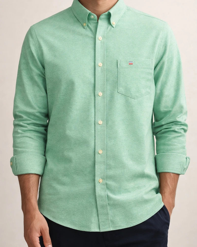 Cotton Oxford Spinning Thin Section of The Summer New Long-sleeved Shirt Men's Casual Slim Long-sleeved Shirt Solid Color Tide Men's Clothing | JRSEE:268d73c8-95e2-49b8-a3e3-5ac9b28cb86c